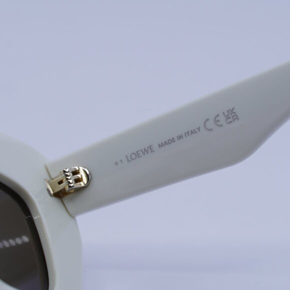 Loewe LW40127I 25E Sunglasses Ivory Cat Eye Frame, Brown Lenses main image 9